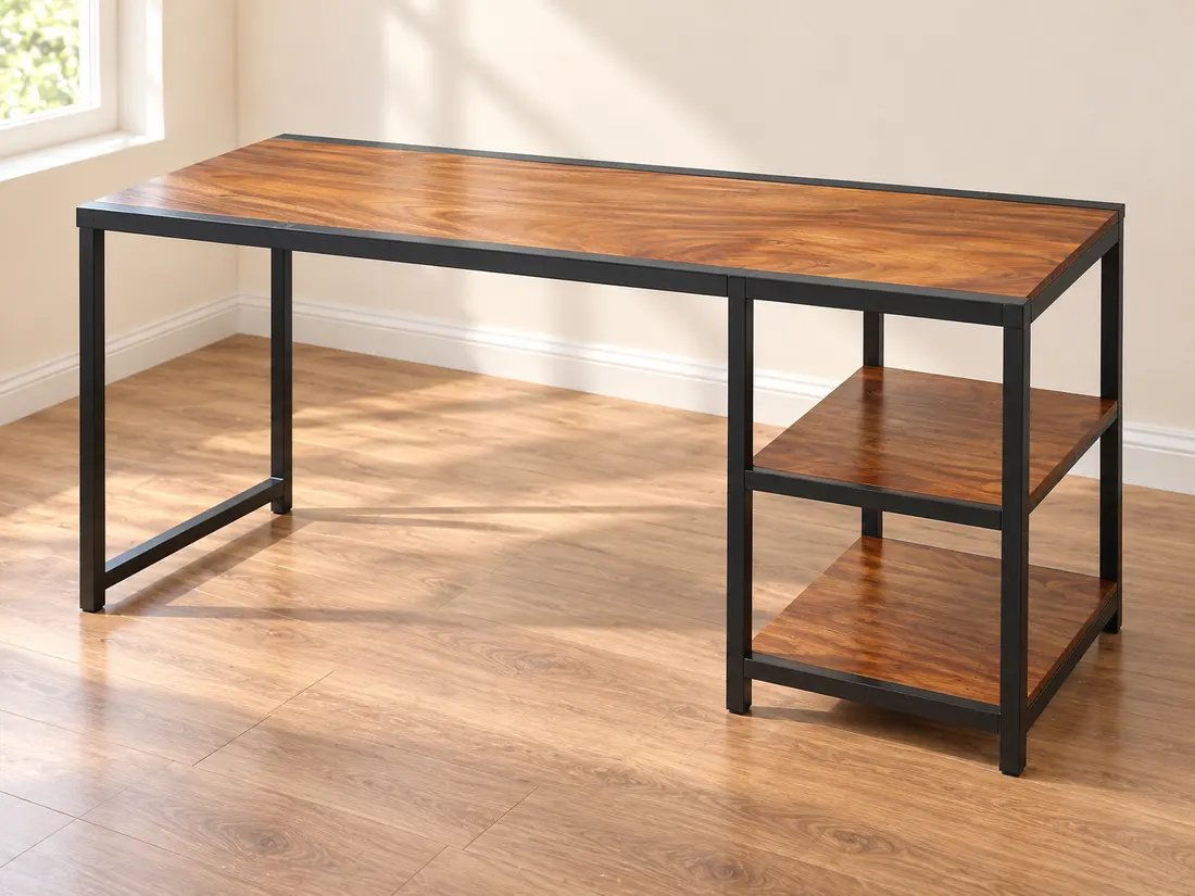 Mesa con estructura metálica y madera — imagen 2