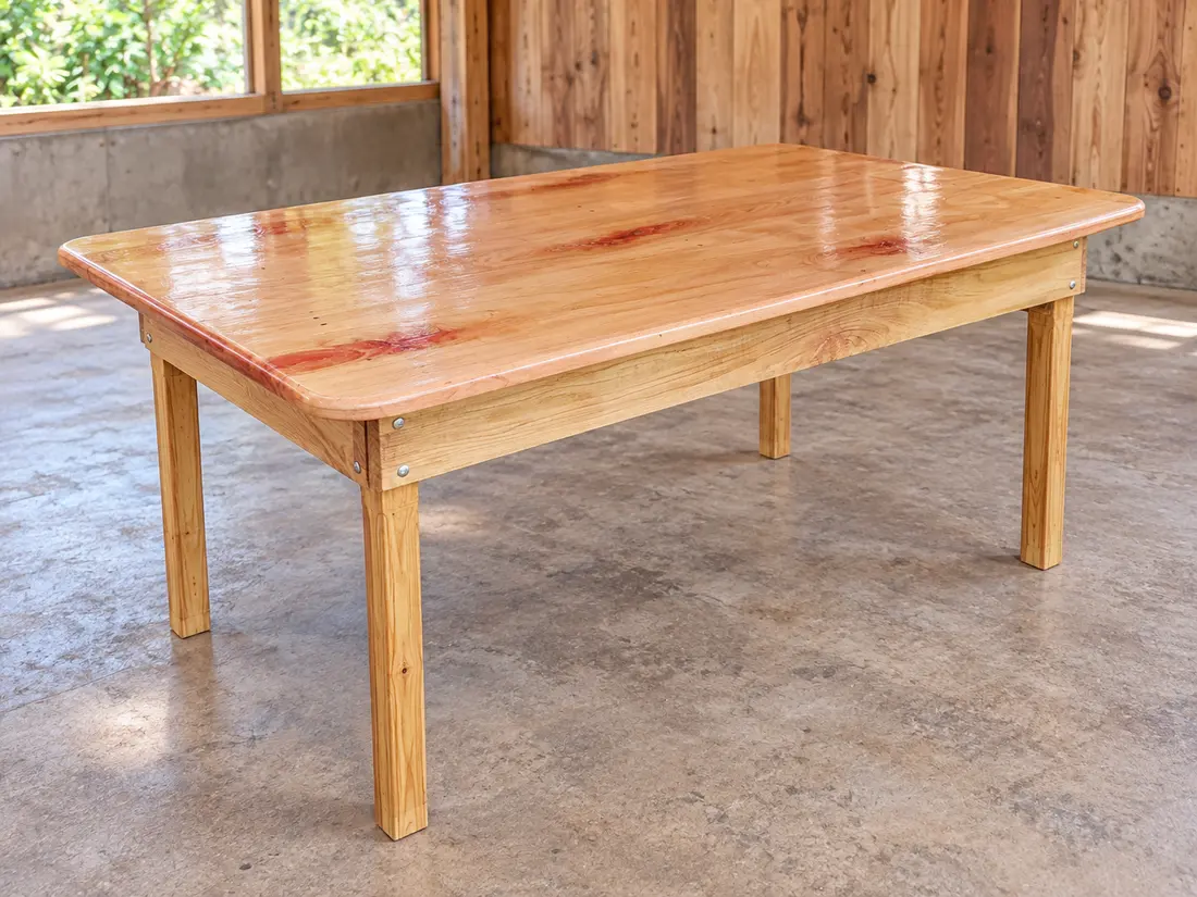 Mesa de madera de tapa ancha — imagen 2